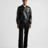 Chaqueta bomber de piel napa