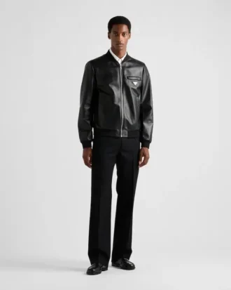 Chaqueta bomber de piel napa