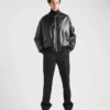 Chaqueta bomber de piel napa