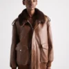 Chaqueta bomber de piel napa Chaqueta bomber de piel napa
