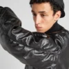 Chaqueta bomber de piel napa
