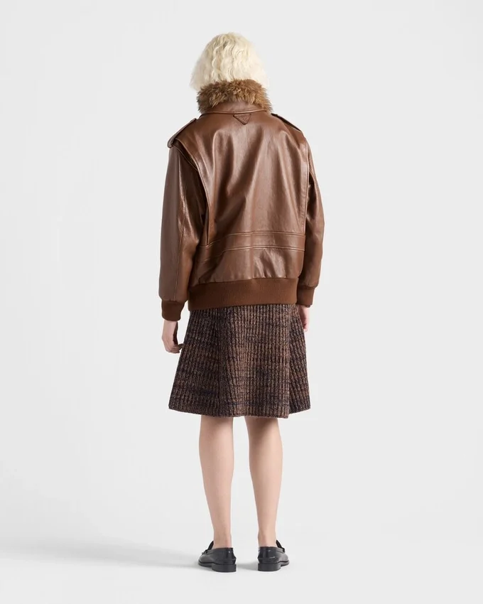 Chaqueta bomber de piel napa Chaqueta bomber de piel napa
