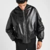 Chaqueta bomber de piel napa