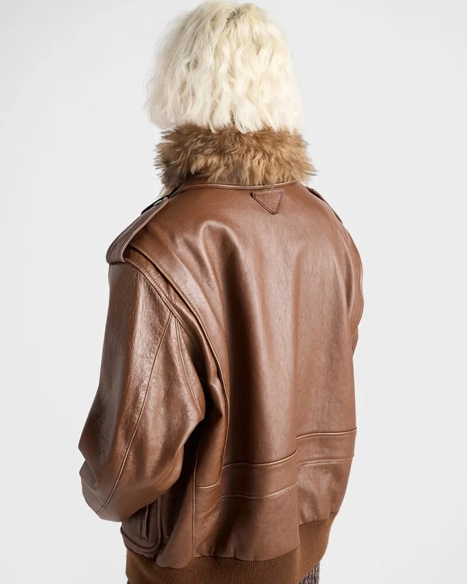 Chaqueta bomber de piel napa Chaqueta bomber de piel napa