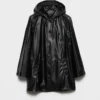Chaqueta Caban con capucha de piel de napa y tejido Chaqueta Caban con capucha de piel de napa y tejido
