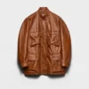 Chaqueta Caban de piel envejecida Chaqueta Caban de piel envejecida