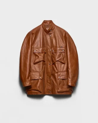 Chaqueta Caban de piel envejecida