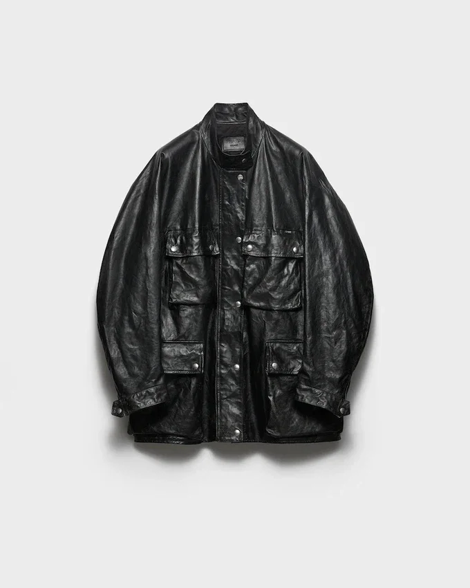 Chaqueta Caban de piel envejecida Chaqueta Caban de piel envejecida