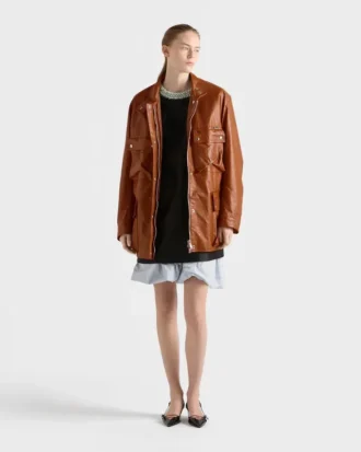 Chaqueta Caban de piel envejecida