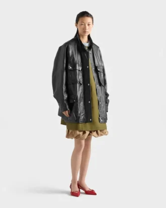 Chaqueta Caban de piel envejecida