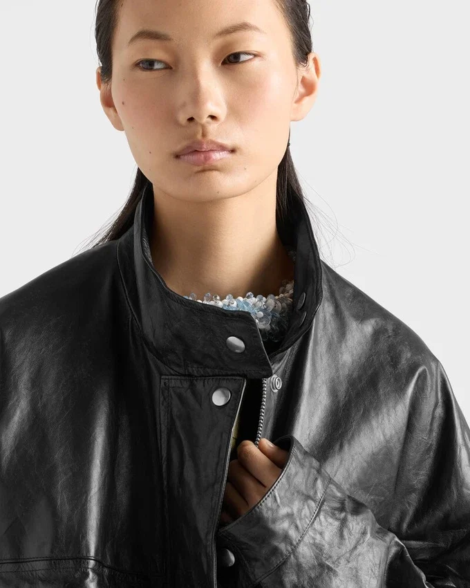 Chaqueta Caban de piel envejecida Chaqueta Caban de piel envejecida