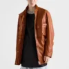 Chaqueta Caban de piel envejecida Chaqueta Caban de piel envejecida