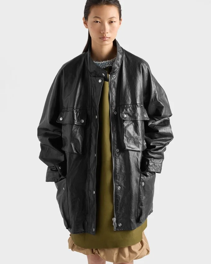 Chaqueta Caban de piel envejecida Chaqueta Caban de piel envejecida