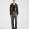 Chaqueta con capucha de piel de napa