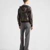 Chaqueta con capucha de piel de napa