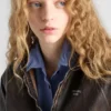 Chaqueta con capucha de piel napa Chaqueta con capucha de piel napa