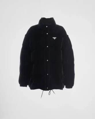 Chaqueta convertible de terciopelo y plumón