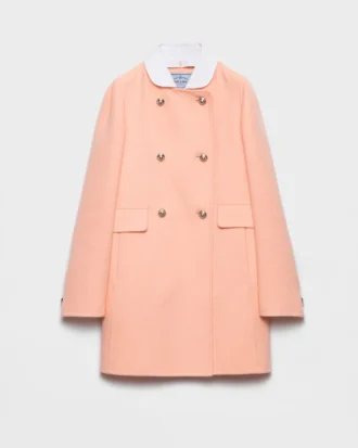 Chaqueta de cachemira ligera de doble botonadura