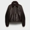 Chaqueta de cuero y piel de oveja Chaqueta de cuero y piel de oveja