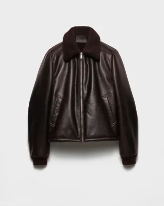 Chaqueta de cuero y piel de oveja