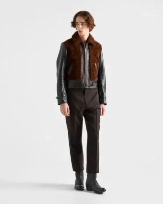Chaqueta de cuero y piel de oveja