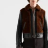 Chaqueta de cuero y piel de oveja Chaqueta de cuero y piel de oveja