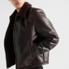 Chaqueta de cuero y piel de oveja Chaqueta de cuero y piel de oveja