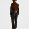 Chaqueta de cuero y piel de oveja Chaqueta de cuero y piel de oveja