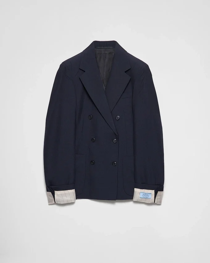 Chaqueta de doble botonadura de mohair de cabrito Chaqueta de doble botonadura de mohair de cabrito