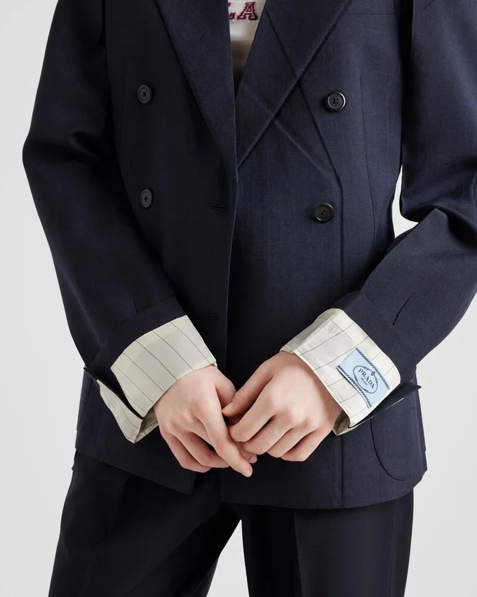 Chaqueta de doble botonadura de mohair de cabrito Chaqueta de doble botonadura de mohair de cabrito
