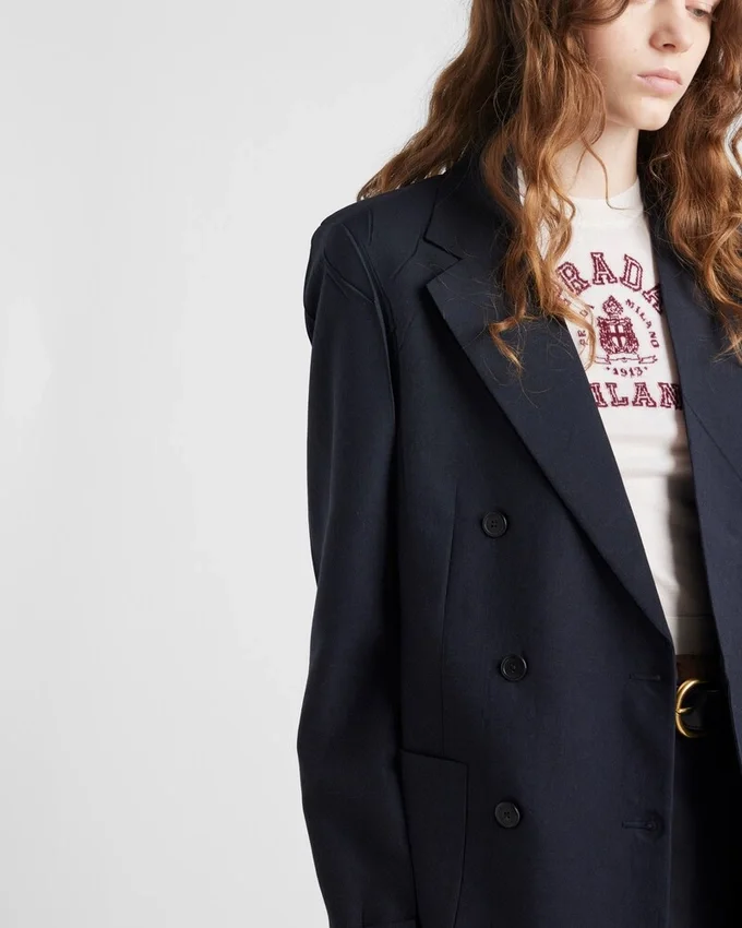 Chaqueta de doble botonadura de mohair de cabrito Chaqueta de doble botonadura de mohair de cabrito
