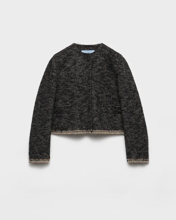 Chaqueta de doble tweed de un solo pecho Chaqueta de doble tweed de un solo pecho