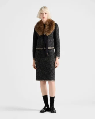 Chaqueta de doble tweed de un solo pecho