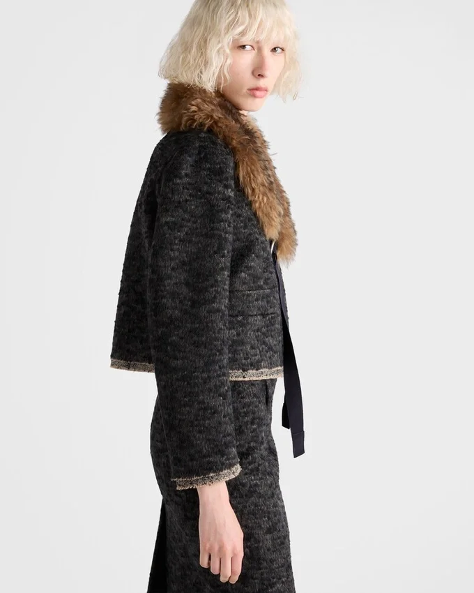 Chaqueta de doble tweed de un solo pecho Chaqueta de doble tweed de un solo pecho