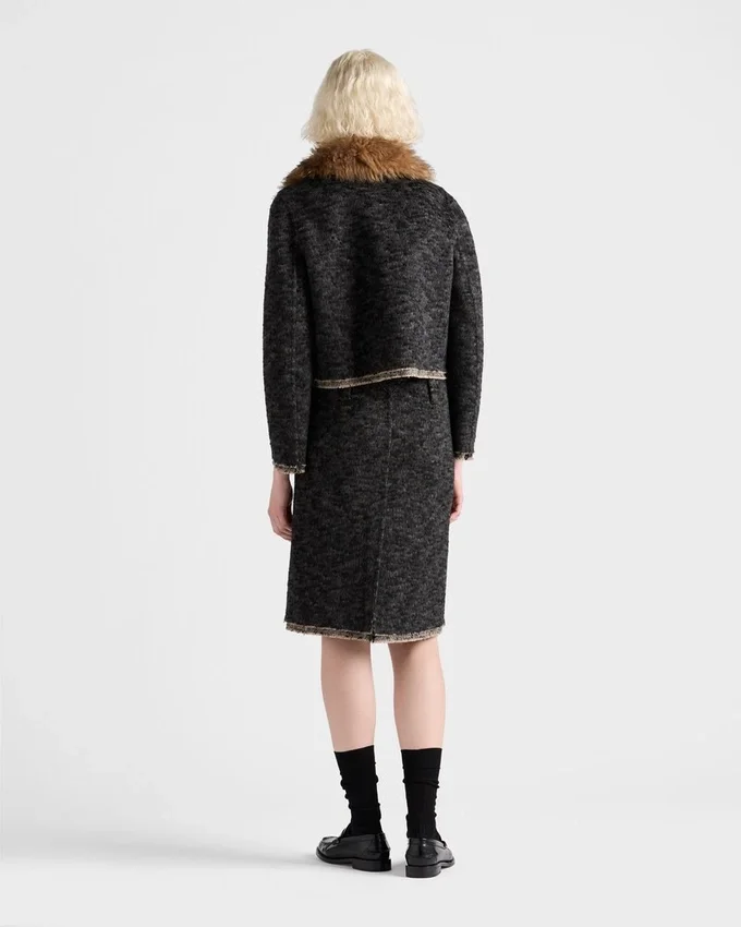 Chaqueta de doble tweed de un solo pecho Chaqueta de doble tweed de un solo pecho
