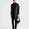 Chaqueta de felpa de algodón con cremallera y detalles de Re-Nylon