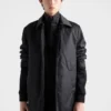 Chaqueta de felpa de algodón con cremallera y detalles de Re-Nylon