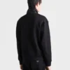 Chaqueta de felpa de algodón con cremallera y detalles de Re-Nylon