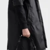 Chaqueta de felpa de algodón con cremallera y detalles de Re-Nylon