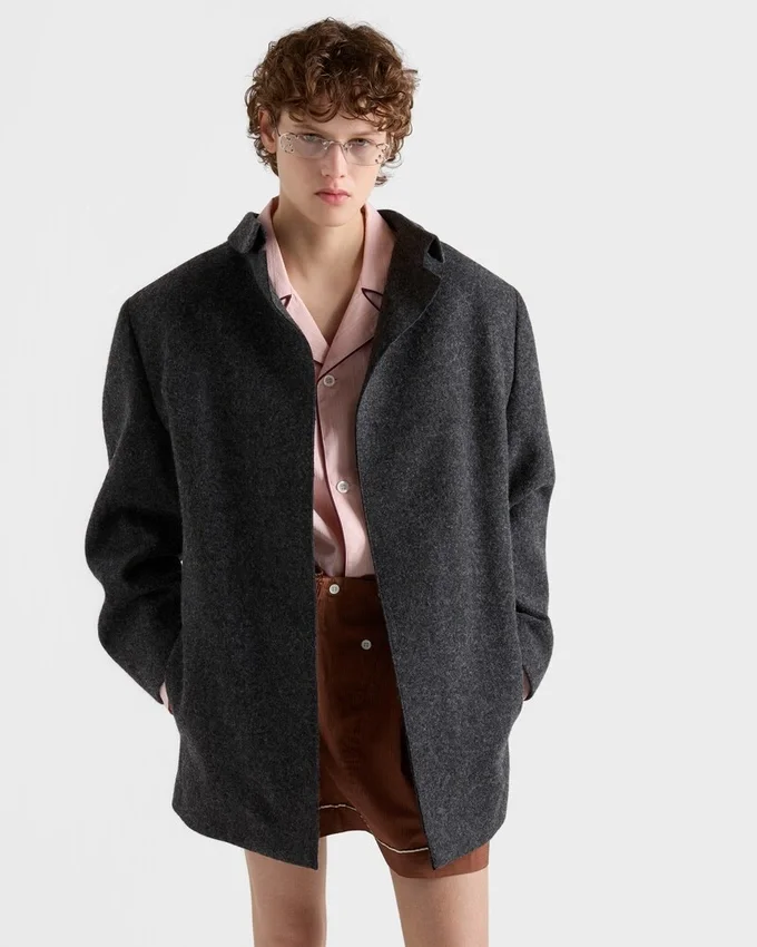 Chaqueta de lana de Shetland de un solo pecho Chaqueta de lana de Shetland de un solo pecho