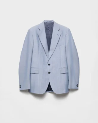 Chaqueta de lana y mohair de un solo pecho