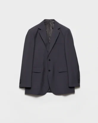 Chaqueta de lana y mohair de un solo pecho