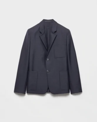 Chaqueta de lana y mohair de un solo pecho