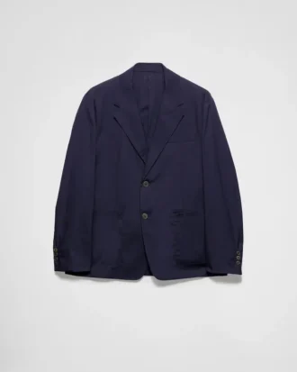 Chaqueta de mezcla de algodón de un solo pecho