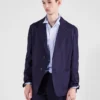 Chaqueta de mezcla de algodón de un solo pecho Chaqueta de mezcla de algodón de un solo pecho