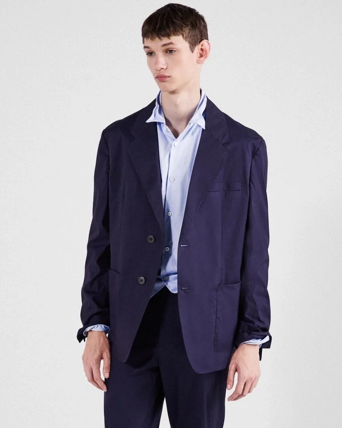 Chaqueta de mezcla de algodón de un solo pecho Chaqueta de mezcla de algodón de un solo pecho