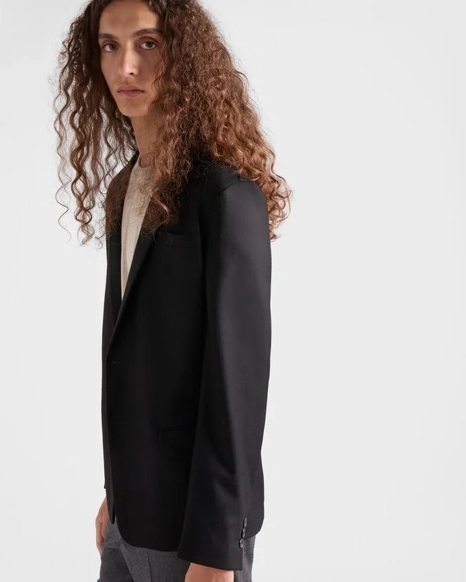 Chaqueta de mezcla de lana de un solo pecho Chaqueta de mezcla de lana de un solo pecho