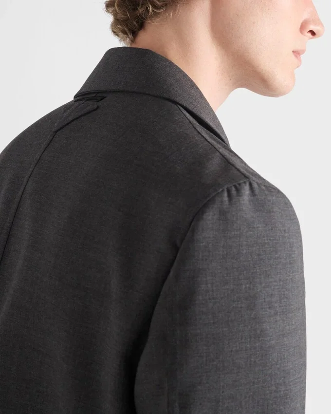 Chaqueta de mezcla de lana de un solo pecho Chaqueta de mezcla de lana de un solo pecho