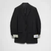 Chaqueta de mohair de cabrito de un solo pecho Chaqueta de mohair de cabrito de un solo pecho