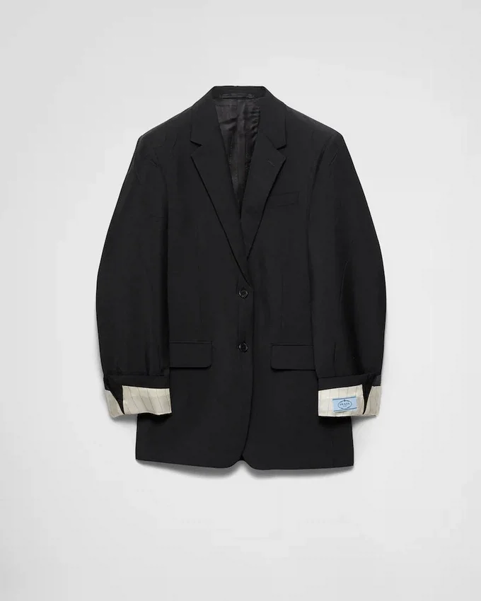 Chaqueta de mohair de cabrito de un solo pecho Chaqueta de mohair de cabrito de un solo pecho